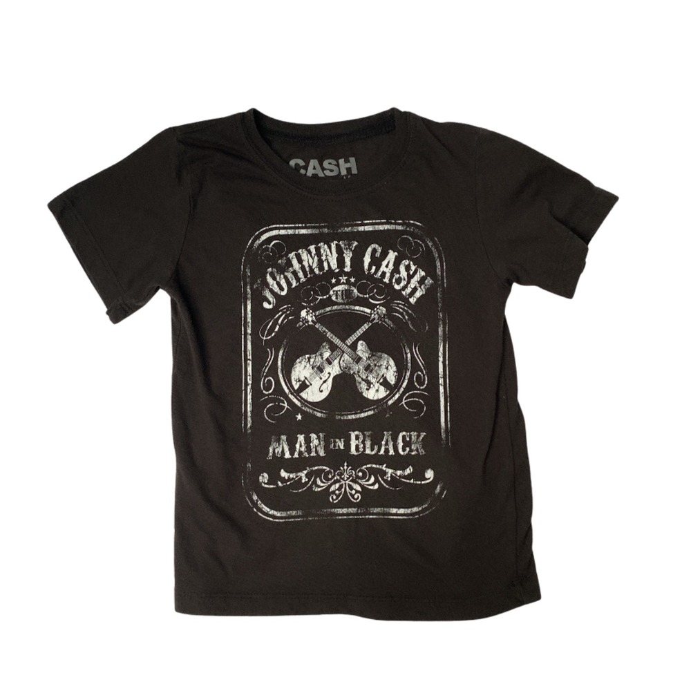 Johnny Cash Kids Graphic Tee - Man In Black - Short Sleeve - 5T